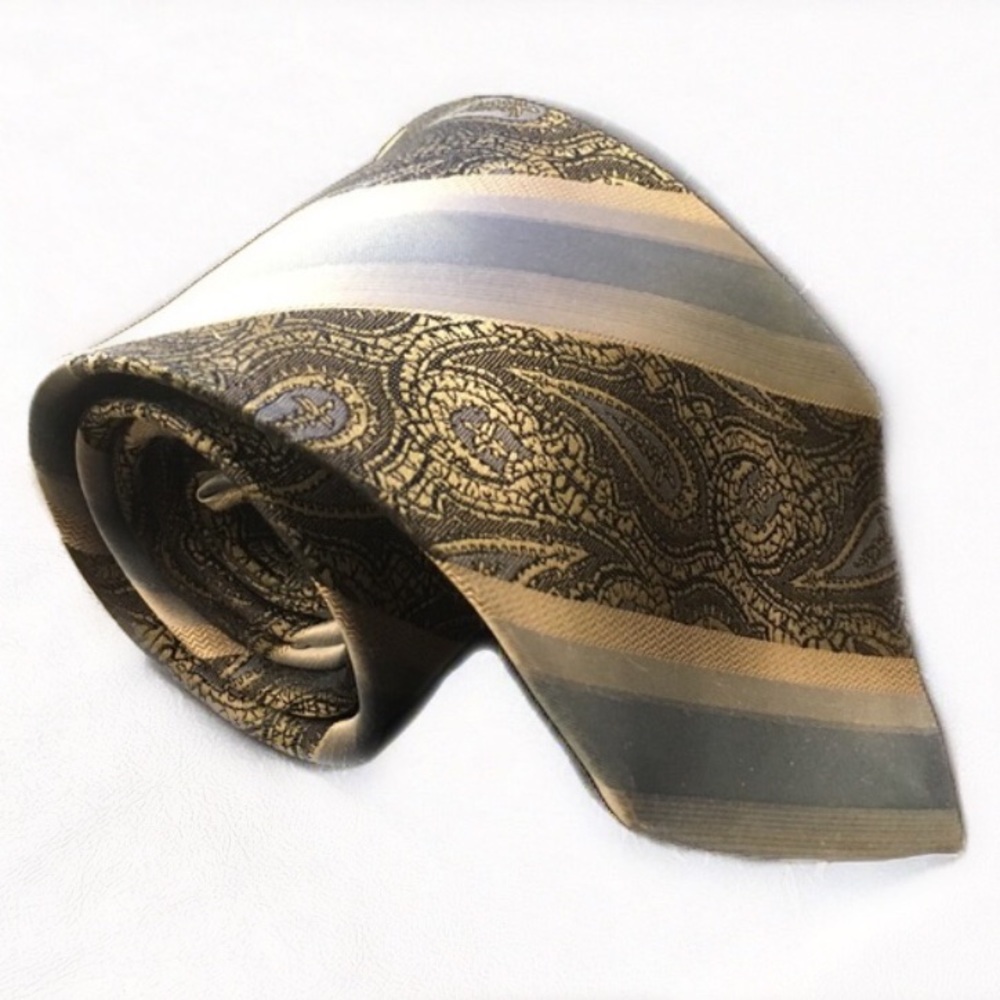 PRONTO UOMO Diagnl Striped Paisley Silk Tie 🏆